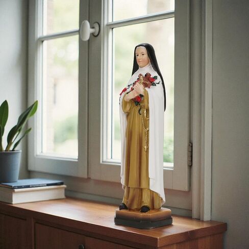 St Therese of Lisieux Statue – 8.2 x 2.4 x 2.2 Inch Resin Catholic Saint Figurine on Base, Inspirational Christian Gift, Religious Decor for Holiday, Reception, Celebration, or Housewarming in Kuwait