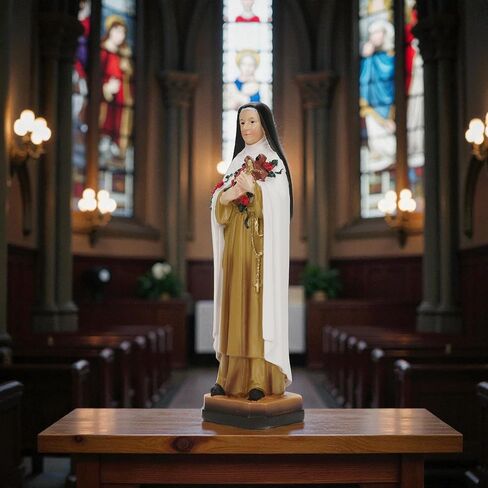 St Therese of Lisieux Statue – 8.2 x 2.4 x 2.2 Inch Resin Catholic Saint Figurine on Base, Inspirational Christian Gift, Religious Decor for Holiday, Reception, Celebration, or Housewarming in Kuwait