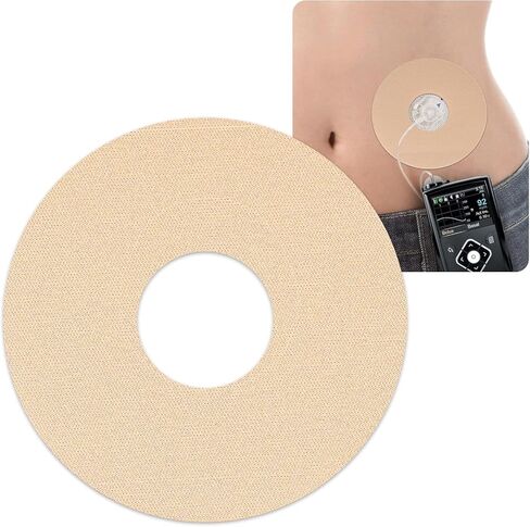 Adhesive Patches for Libre 3 and Insulin Pumps, 40-Pack Universal CGM Patches, Waterproof CGM Sensor Patches for 10+Days, Pre-Cut Adhesive Tape with 0.8-Inch Hole, Latex-Free & Hypoallergenic, Beige in Saudi Arabia