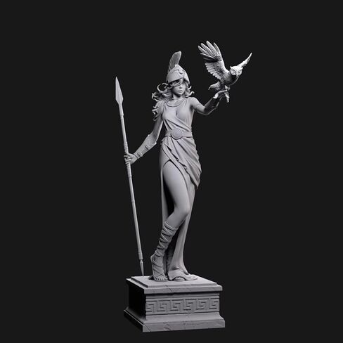 DIY 3D أثينا العفن تمثال تمثال اليونانية روما عصر النهضة النحت الأساطير ديكور لرف الكتب خزانة طاولة مكتب سطح المكتب الديكور المركزية الحلي (200 مم) in Kuwait