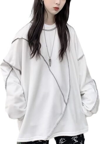 Women Y2K Gothic Sweatshirt Dark Academia Emo Alt Long Sleeve Shirts Grunge Punk Harajuku Japanese Clothes Streetwear in Kuwait