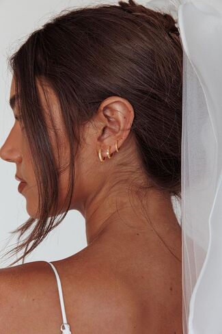 Plated Gold Surgical Steel Flat Back Stud Hoop Earrings Set for Multiple Piercing Sensitive Ears,Heart Butterfly Hypoallergenic Small Cartilage Huggie Hoop Earrings Tiny CZ Pearl Earrings Gifts 1 in Kuwait