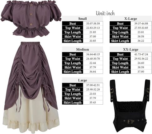 LTAKK Renaissance Dress Women Medieval Costume Off-Shoulder Pirate Steampunk Ren Faire Dresses with Corset 3Pcs in Saudi Arabia