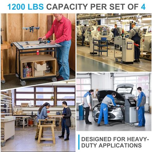عجلات SY America مقاس 4 بوصات، عجلات صناعية، مجموعة عجلات شديدة التحمل مكونة من 4 عجلات من المطاط اللدن بالحرارة لا تحمل علامات للعربة والأثاث ومنضدة العمل، 2 فرامل و2 صلبة، سعة 1200 رطل in Kuwait