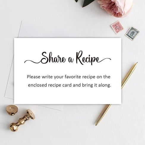 KONKAVA 50 بطاقة طلب وصفة الزفاف، طلب بطاقة وصفة لحفل الزفاف، إدراج دعوة لحفل زفاف الطفل، (3.5 بوصة × 2 بوصة) in Kuwait
