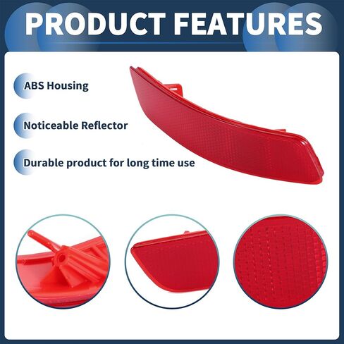 Bumper Reflector Rear Right 7.09"x1.50" Bumper Reflector Side Marker No.81910-30040 for Lexus ES300h 2013-2018 Plastic Red Durable in Saudi Arabia