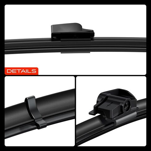 A-Premium 22"+18"+12" Windshield Wiper Blades Compatible with Saturn Astra 2008-2009 - Front Rear Wipers Blade Set for SL/Snap Claw Arm Connector, with Wear Indicator & Towel, Pack of 3 in Saudi Arabia