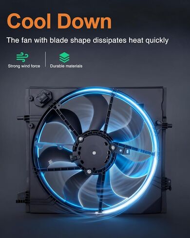 استبدال مجموعة مروحة تبريد المبرد لنيسان روج سبورت L4 2.0L 2017 2018 2019 استبدال 620-473 214816MA0A 214816MA0B NI3115162 620473 in Kuwait