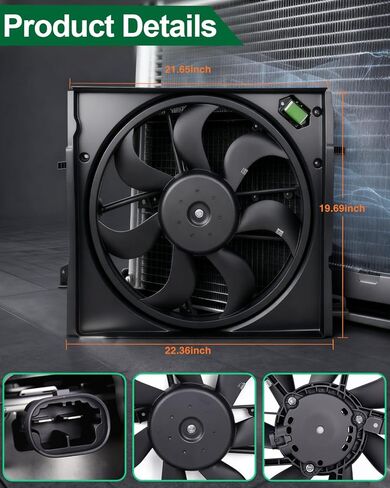 استبدال مجموعة مروحة تبريد المبرد لنيسان روج سبورت L4 2.0L 2017 2018 2019 استبدال 620-473 214816MA0A 214816MA0B NI3115162 620473 in Kuwait