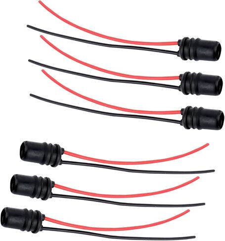 6PCS Car T10 Instrument Bulb Socket, 4.72" Copper T10 Extension Harness with Rubber Plug, 194 Bulb Female Pre-wired Connector, Universal for Most Vehicles (Multicolored) in Kuwait