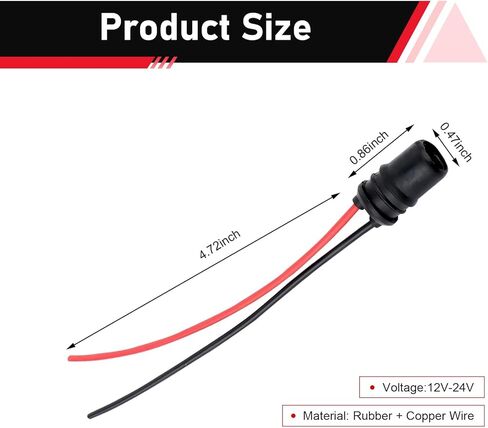 6PCS Car T10 Instrument Bulb Socket, 4.72" Copper T10 Extension Harness with Rubber Plug, 194 Bulb Female Pre-wired Connector, Universal for Most Vehicles (Multicolored) in Kuwait