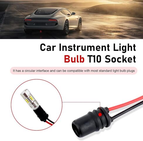 6PCS Car T10 Instrument Bulb Socket, 4.72" Copper T10 Extension Harness with Rubber Plug, 194 Bulb Female Pre-wired Connector, Universal for Most Vehicles (Multicolored) in Kuwait
