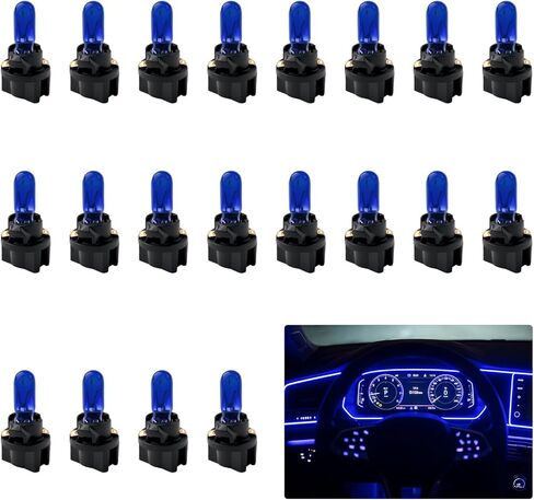 20PCS Halogen Instrument Cluster Bulbs Kit,1.2W 12V T5 Dash Lights for Car Interior Fit for Gauge Cluster Lights Replacements,57,58,70,73,74,79,85 2721 Dash Light Bulbs in Saudi Arabia
