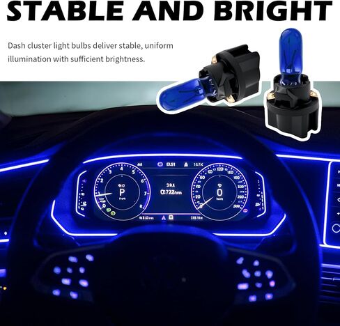 20PCS Halogen Instrument Cluster Bulbs Kit,1.2W 12V T5 Dash Lights for Car Interior Fit for Gauge Cluster Lights Replacements,57,58,70,73,74,79,85 2721 Dash Light Bulbs in Saudi Arabia