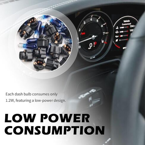 20PCS Halogen Instrument Cluster Bulbs Kit,1.2W 12V T5 Dash Lights for Car Interior Fit for Gauge Cluster Lights Replacements,57,58,70,73,74,79,85 2721 Dash Light Bulbs in Saudi Arabia