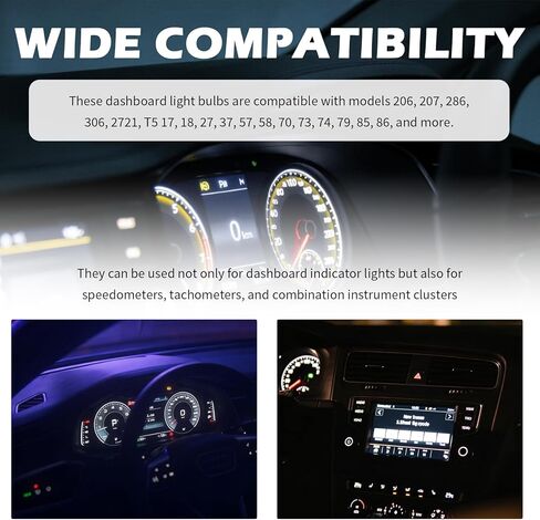 20PCS Halogen Instrument Cluster Bulbs Kit,1.2W 12V T5 Dash Lights for Car Interior Fit for Gauge Cluster Lights Replacements,57,58,70,73,74,79,85 2721 Dash Light Bulbs in Saudi Arabia