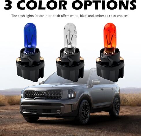 20PCS Halogen Instrument Cluster Bulbs Kit,1.2W 12V T5 Dash Lights for Car Interior Fit for Gauge Cluster Lights Replacements,57,58,70,73,74,79,85 2721 Dash Light Bulbs in Saudi Arabia