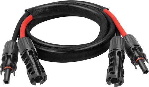 10AWG Solar Cable - 50FT Solar Panel Extension Cord 10 Gauge PV Wire with Flame Retardant Protective Sleeving Female & Male Waterproof Connector for RV, Photovoltaic Systems, Solar Panels (50 Feet) in Saudi Arabia