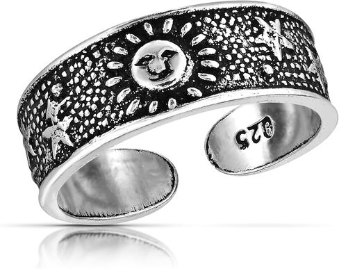 AeraVida Decorative Balinese Swirl Pattern Toe or Pinky Ring | .925 Sterling Silver Intricate Balinese Design Jewelry | Adjustable Silver Ring for Men and Women in Saudi Arabia