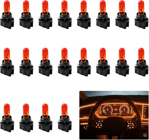 20PCS Halogen Instrument Cluster Bulbs Kit,1.2W 12V T5 Dash Lights for Car Interior Fit for Gauge Cluster Lights Replacements,57,58,70,73,74,79,85 2721 Dash Light Bulbs in Kuwait