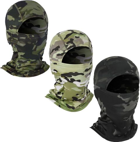 ELLEWIN 3 Pcs Balaclava Face Mask Camo Full Face Cover Mask Hunting Face Cover UV Protection Cooling Neck Gaiter Shiesty Mask for Men Women in Kuwait