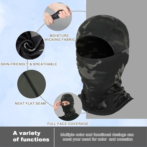 ELLEWIN 3 Pcs Balaclava Face Mask Camo Full Face Cover Mask Hunting Face Cover UV Protection Cooling Neck Gaiter Shiesty Mask for Men Women in Kuwait