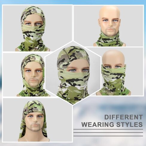 ELLEWIN 3 Pcs Balaclava Face Mask Camo Full Face Cover Mask Hunting Face Cover UV Protection Cooling Neck Gaiter Shiesty Mask for Men Women in Kuwait