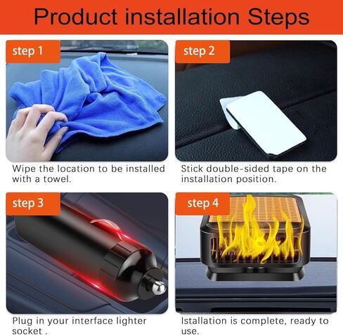 Car Heaters for Vehicle,12V Heater for Car 200W Fast Heating Defroster,Portable Car Heater That Plugs into Cigarette Lighter 360° Rotatable Car Defroster Windshield Heater in Kuwait