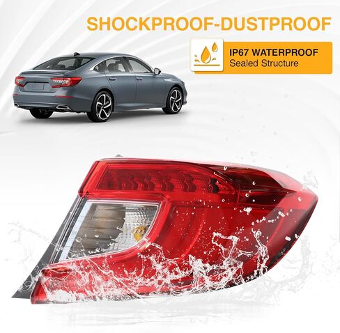 Tail Light Compatible With 2018 2019 2020 2021 2022 Honda Accord Sedan Outer Replace:33550TVAA01 (Right Passenger Side) in Saudi Arabia