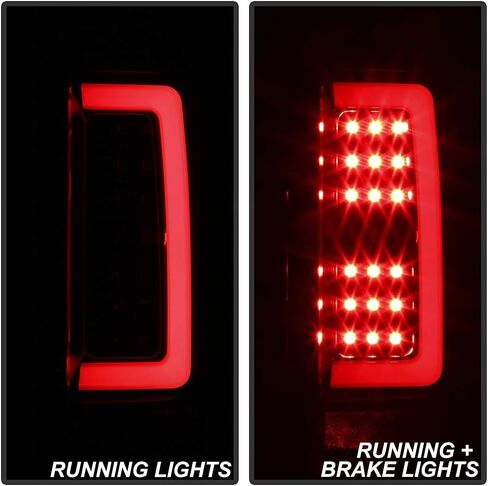 ACANII - For 2015-2022 Chevy Colorado Black Smoked Full LED w/Light Tube Tail Lights Brake Lamps Pair Set Left+Right in Saudi Arabia