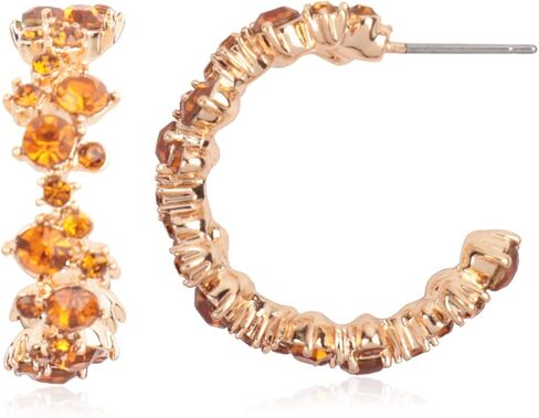 Lightweight Rhinestone Pave Statement Hoop Earrings - Sparkly Bridal Wedding Cubic Zirconia Crystal Wire Round, Teardrop Pear, Heart in Kuwait