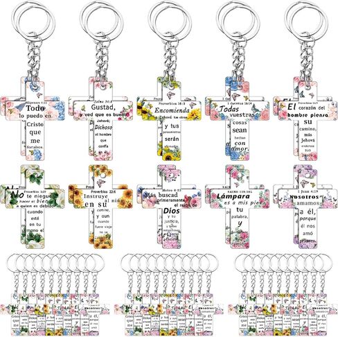 Sureio 50 Pcs Christian Keychain Gifts Acrylic Bible Verse Scripture Religious Inspirational Key Ring for Women (Angel) in Kuwait