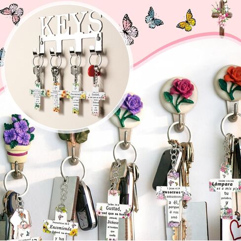 Sureio 50 Pcs Christian Keychain Gifts Acrylic Bible Verse Scripture Religious Inspirational Key Ring for Women (Angel) in Kuwait