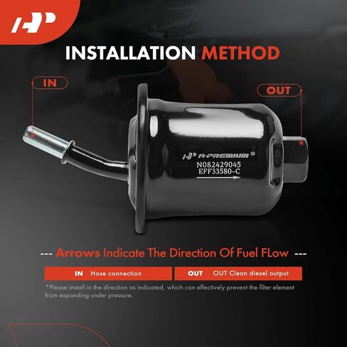 A-Premium Fuel Filter Compatible with Mitsubishi Montero Sport 1997-1999 2.4L, Montero Sport 1997-2003 3.0L, Montero Sport 1999-2004 3.5L in Saudi Arabia