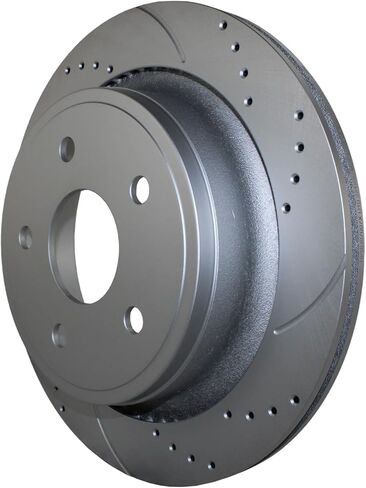 Bison Performance Drilled Slotted Coated Vented 352mm G3000 Cast Iron 5 Lugs Disc Rotors and TRW Pro Metallic Pad Set with Hardware Rear Brake Kit For Chrysler Aspen Dodge Durango Ram 1500 Classic in Saudi Arabia