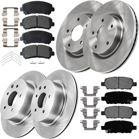 Brake Pads and Rotors Kit Replacement for 2009 2010 2011 2012 2013 2014 2016 2017 2018 2019 Nissan Maxima, 12.59" Front and 12.12" Rear Brakes in Saudi Arabia
