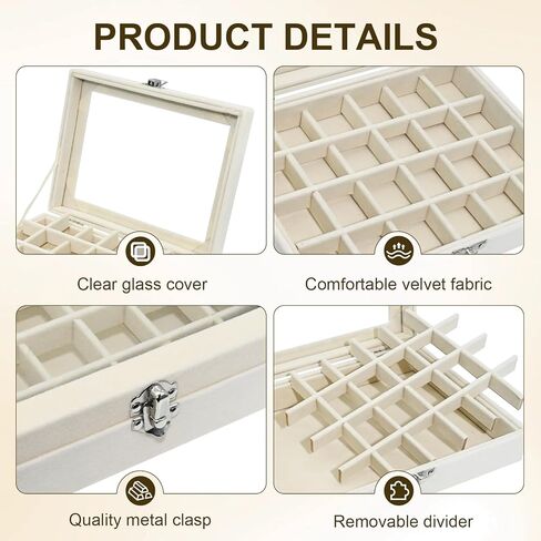 Charm Holder Compatible with Pandora-24-Grid Velvet Jewelry Box Compatible with Pandora,Lockable & Adjustable Gift Box in Kuwait