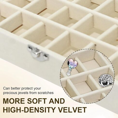 Charm Holder Compatible with Pandora-24-Grid Velvet Jewelry Box Compatible with Pandora,Lockable & Adjustable Gift Box in Kuwait