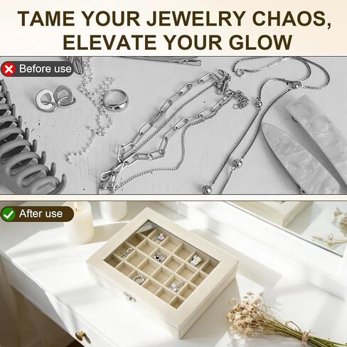 Charm Holder Compatible with Pandora-24-Grid Velvet Jewelry Box Compatible with Pandora,Lockable & Adjustable Gift Box in Kuwait