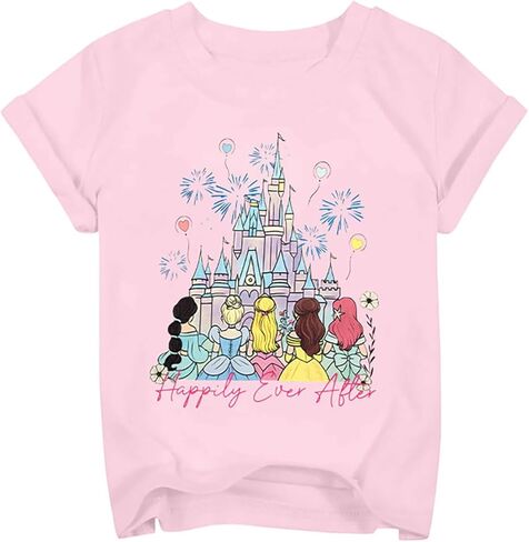 Magical Shirts for Girls Magic Kingdom Princess Tshirt Cute Castle T-Shirts Kids Toddler Holiday Trip Tee Tops in Saudi Arabia