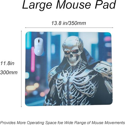 لوحة ماوس للألعاب من زجاج الجمجمة، سطح خاص لبساط الماوس الاحترافي مع دقة وسرعة محسنة، مقاومة للماء وسهلة التنظيف، سطح متين للألعاب عالية السرعة (13.8 بوصة × 11.8 بوصة) in Kuwait