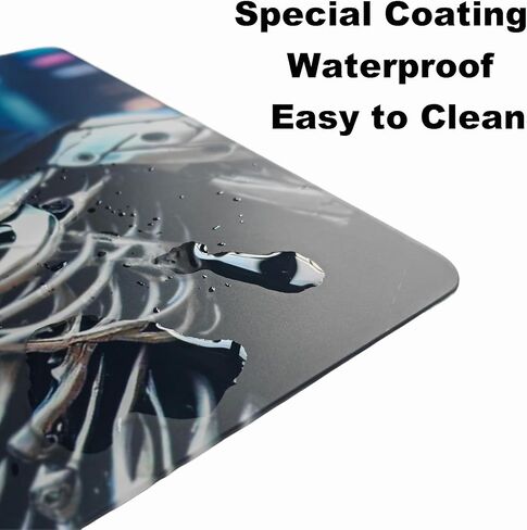 لوحة ماوس للألعاب من زجاج الجمجمة، سطح خاص لبساط الماوس الاحترافي مع دقة وسرعة محسنة، مقاومة للماء وسهلة التنظيف، سطح متين للألعاب عالية السرعة (13.8 بوصة × 11.8 بوصة) in Kuwait