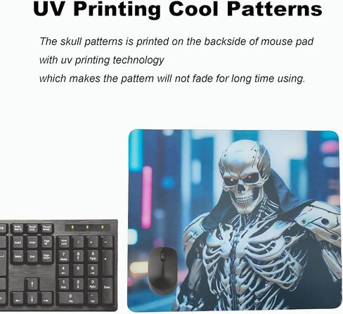 لوحة ماوس للألعاب من زجاج الجمجمة، سطح خاص لبساط الماوس الاحترافي مع دقة وسرعة محسنة، مقاومة للماء وسهلة التنظيف، سطح متين للألعاب عالية السرعة (13.8 بوصة × 11.8 بوصة) in Kuwait