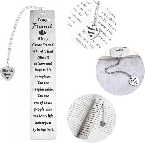 Ouligay أفضل صديق الهدايا المرجعية للنساء محبي الكتاب، علامة كتاب معدنية للقراءة، أفضل صديق هدية عيد ميلاد التخرج للنساء الصداقة لمسافات طويلة لأفضل صديق زميل العمل Bestie Bff Bookish in Kuwait