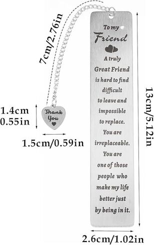 Ouligay أفضل صديق الهدايا المرجعية للنساء محبي الكتاب، علامة كتاب معدنية للقراءة، أفضل صديق هدية عيد ميلاد التخرج للنساء الصداقة لمسافات طويلة لأفضل صديق زميل العمل Bestie Bff Bookish in Kuwait