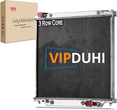 6.8L Radiator Compatible with 2000-2005 Ford Excursion 1999-2004 Ford F250 Power Stroke F350 F450 F550 Powerstroke Super Duty 7.3L 2001 2002 2003, 2 Row Aluminum Radiators in Kuwait