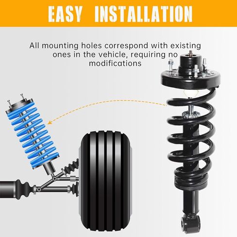 زوج خلفي دعامات كاملة مع مجموعة نوابض لولبية بديلة لفورد إكسبيديشن لينكولن نافيجيتور 2007-2012 ممتص الصدمات 171139 in Kuwait
