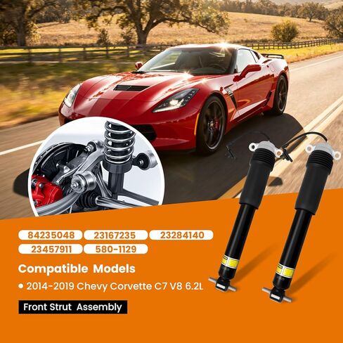 Pair Front Struts Assembly w/Electronic Suspension Compatible with Chevy Corvette C7 2014-2019 V8 6.2L Replaces 84235048, 23167235 in Saudi Arabia