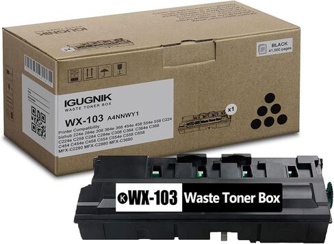 1 حزمة WX-103 استبدال صندوق الحبر الأسود لكونيكا مينولتا WX-103 يعمل مع bizhub 308 C224 C258 C284 C308 C364 C368 C454 C458 C554 C558 C658 MFX-C2280 MFX-C2880 MFX-C3680 | A4NNWY1 in Kuwait