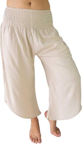 سروال كابريس قصير للنساء مع خصر عالي مرن وجيبين XS، S، M، L، XL، XXL in Kuwait